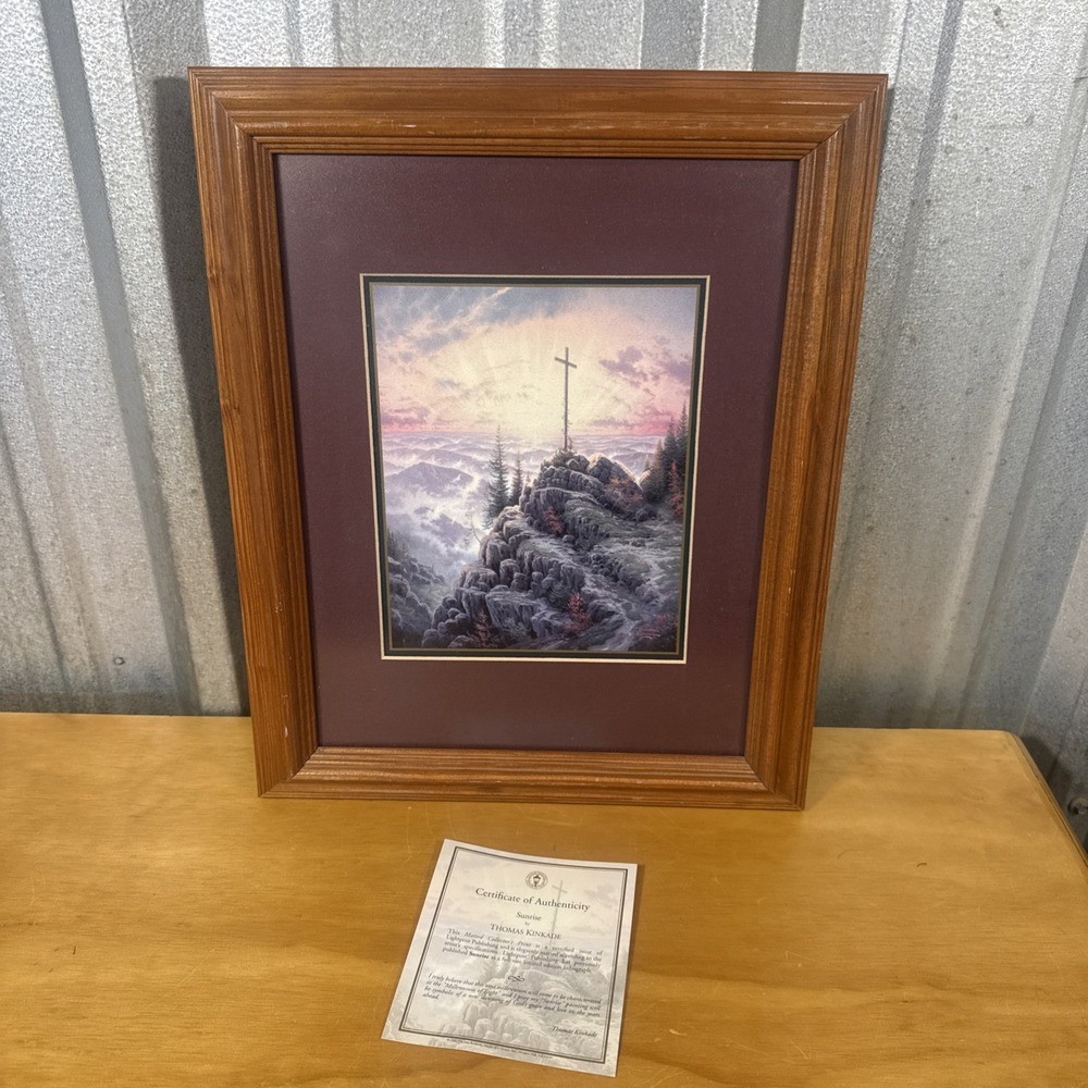 Sunrise Cross John 3:16 Thomas Kinkade Collector's Print With COA Frame 13x17